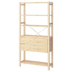 IVAR 1 odeljak, borovina/s 5 polica s 2 fioke, 89x30x179 cm