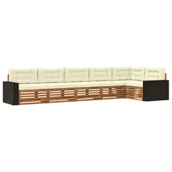 Set vanjskih sofa 6 pcs Prirodna i krem 402 x 172,5 x 73 cm