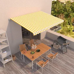 Tenda na ručno uvlačenje 450 x 300 cm žuto-bijela