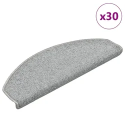 Prostirke za stepenice 30 kom 65x24x4 cm svijetlo sive poluokrugle velike