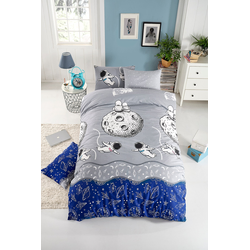 Hanah home Komplet posteljine Space, 160x220cm, Siva