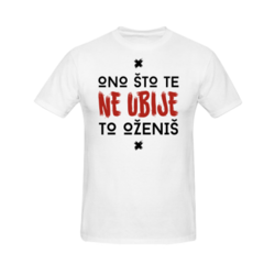 Muška majica Ono što te ne ubije, to oženiš cs3805, Bela