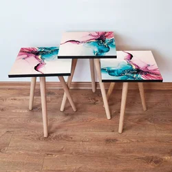 Hanah Home Set klub stočića 3Shp97, 3 komada, Šarena