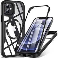 Techsuit - ColorVerse 360 MagSafe serija obostrana zaštitna maskica za iPhone 12 - crna