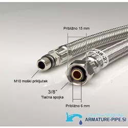 Komplet cevi za kopalniško ali kuhinjsko armaturo| M10, 3/8, 40 cm