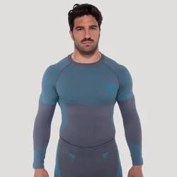 GymBeam OG1 Seamless Longsleeve Grey/Blue XXL