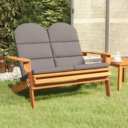 Vrtna klupa Adirondack s jastucima 126 cm masivno drvo bagrema