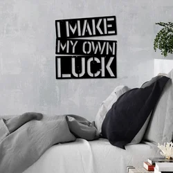 Wallity Zidna dekoracija I Make My Own Luck, 50 x 50 cm, Crna