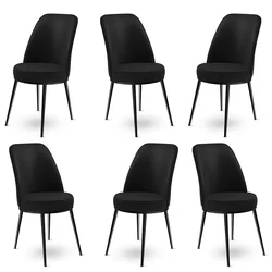 Hanah Home Set 6 trpezarijskih stolica Dexa Crni
