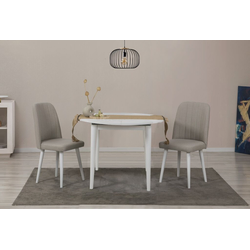 Hanah Home Set Trpezarijski sto i 2 trpezarijske stolice Vina 1005 3 v2, Beli