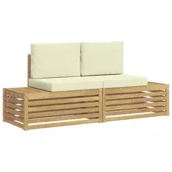 Set vanjskih sofa Bijela 182,5 x 63 x 73 cm Poliester