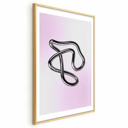 shumee Plakat - Srebrne zapletenosti - tekoča kovinska figura na gradientnem ozadju