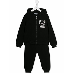 Moschino Kids - bear logo print tracksuit - kids - Black