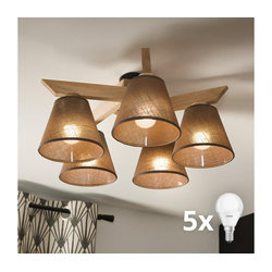 Brilagi - LED plafonski luster ANTHONY 5xE14/40W/230V hrast/braon