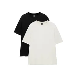 Pull&Bear Majica  črna / bela