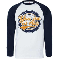 You Me At Six Crest Raglan Navy Blue & White XL Majica