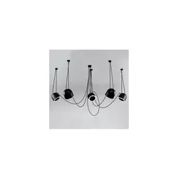 Shilo 9038 - luster na sajli DOHAR 5xE14/15W/230V, u obliku pauka, crne boje