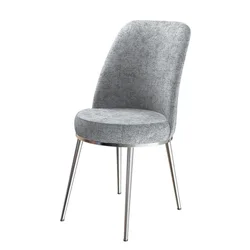 Hanah Home set trpezarijskih stolica Dexa 2 kom, siva tkanina Babyface, hromirane metalne noge