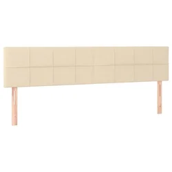 Vidaxl Posteljno vzglavje krem 200x5x78/88 cm blago