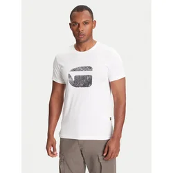 G-Star Raw Majica Finger Print Burger D26041-C506 Bela Regular Fit