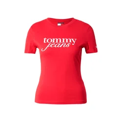 Tommy Jeans Majica ESSENTIAL rdeča/bela