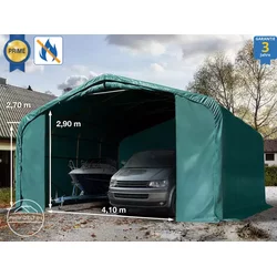 Garažni šotor 6x6 z vrati 4,1x2,9 m - PVC 720 g/m2 negorljiv