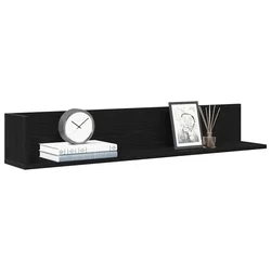 Zidne police 2 kom crne 100x16,5x16,5 cm konstruirano drvo