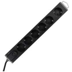 HOME Produžni kabal sa zaštitom NVT 6K-3/BK, 6 utičnice, 1.5mm2, 3m