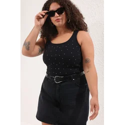 Trendyol Curve Ženska majica Tbbss25Cv00016, Crna