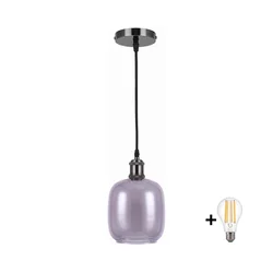 BRILAGI -LED Luster na sajli RETRO GLASS 1xE27/60W/230V preč. 14 cm crna/zadimljena siva