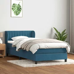 Box Spring krevet s madracem tamnoplavi 80x210 cm baršun