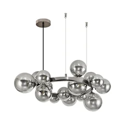 Brilagi - LED luster na sajli MILLA 15xG9/3W/230V crni hrom/zadimljeno staklo