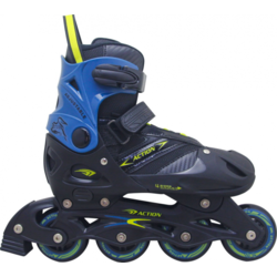 ROLER PW126B-C CRNO PLAVA M(37-40) PVC ABEC5 PU TOČKIĆI