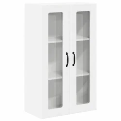 Vidaxl Stenski stekleni omarica LUCCA Bela 60 x 31 x 100 cm