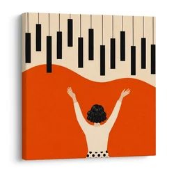 Slika ženske dirigirajo klavir - 40x40