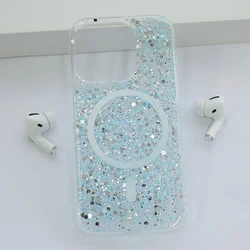 Maska Shine Shimmer Magsafe za iPhone 14 Pro, Plava