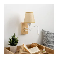 Brilagi - LED zidna lampa NUBILA WOOD 1xE27/25W/230V +LED/3W hrast/svetlo braon