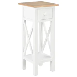 280057  Side Table White 27x27x65,5 cm Wood