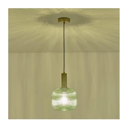 Visilica TOPAZ na kablu 1xE27/15W/230V zelena prečnik 20 cm