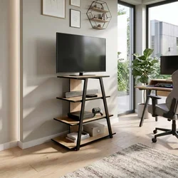 Hanah Home TV komoda Lyno, 70,4 cm, hrast Sapphire / crna