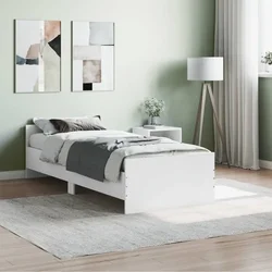 shumee vidaXL Posteljni okvir bel 75x190 cm lesen material