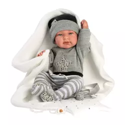 Llorens 84325 NEW BORN BOY - realistična lutka za bebe s punim vinilom - 43 cm