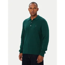 Tommy Hilfiger Pulover Classic MW0MW41955 Temno zelena Regular Fit