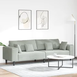 Sofa Svijetlo siva 250 x 77 x 76 cm Baršun