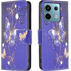 GS Ovitek za Xiaomi Redmi Note 13 Pro 5G, denarnica, metuljčki vijolične barve
