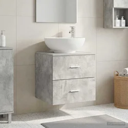 Umivaonik s policom Betonska siva 49,5 x 44,5 x 66,5 cm