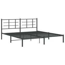 Vidaxl Kovinski posteljni okvir z vzglavjem črn 183x213 cm
