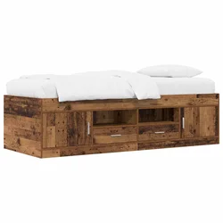 Okvir kreveta s pohranom s ladicama Staro drvo 80 x 200 cm