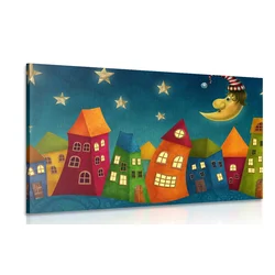 Slika luna nad mestom - 120x80
