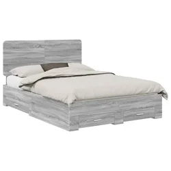 Vidaxl Konstrukcija postelje Siva Sonoma 140 x 200 cm Konstruiran les